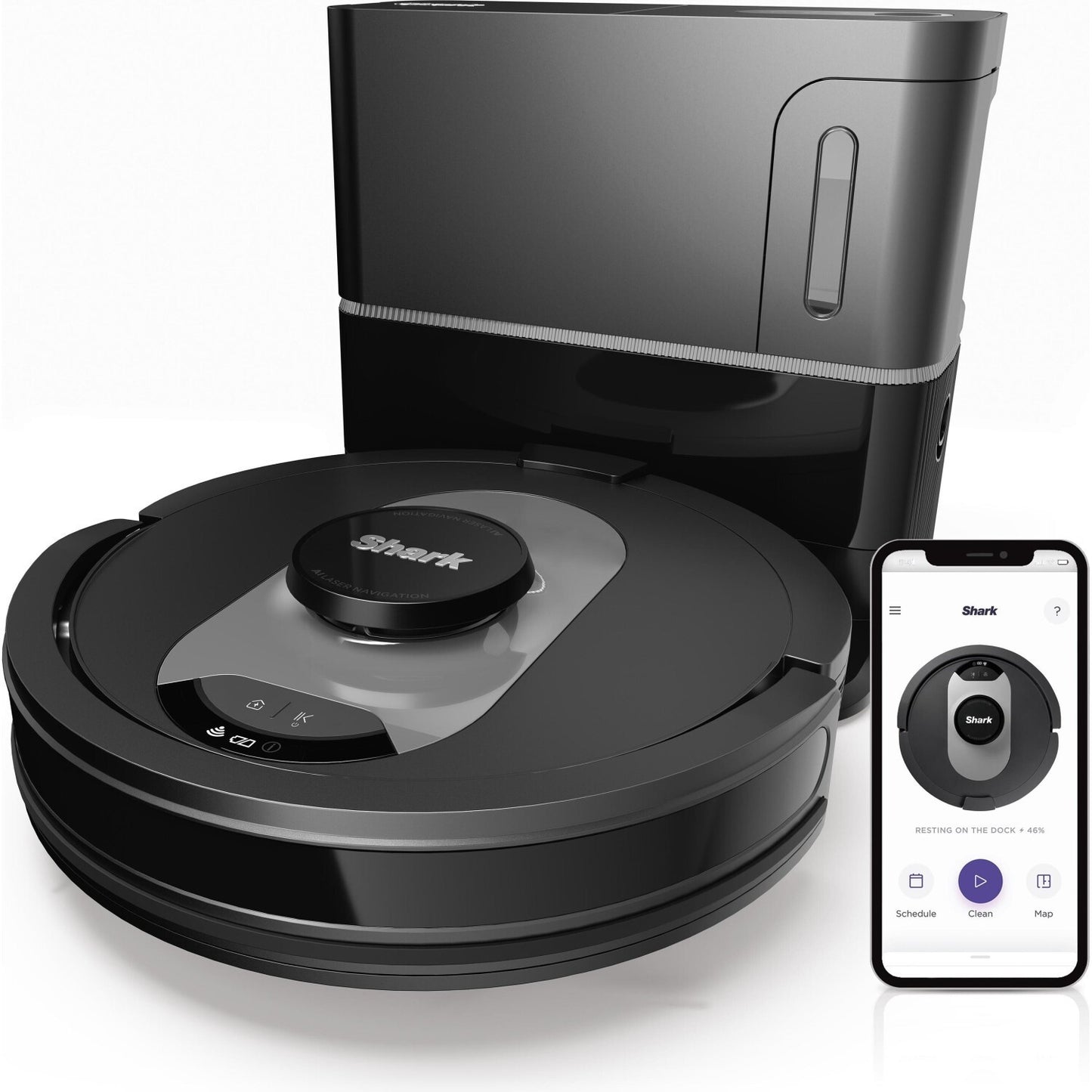 Shark AI360 Self-Empty Saugroboter - Schwarz/Grau (RV2500SEU)