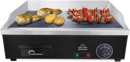 LITTLE BALANCE 8668 Snack Plus Black Edition, elektrische Grillplatte 2900 W