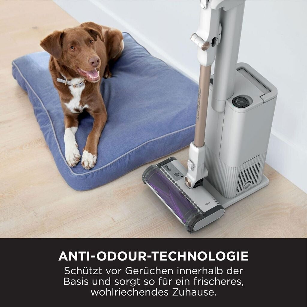Shark Detect Clean & Empty Akku-Staubsauger, kraftvolle Saugkraft, Weiß IW3612EU