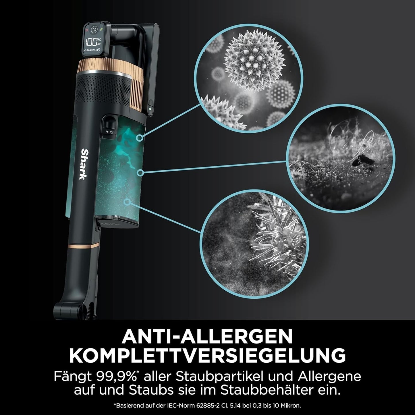 Shark Stratos Akku-Staubsauger bis 60 Min Laufzeit IZ400EUTBK +EXTRA AKKU