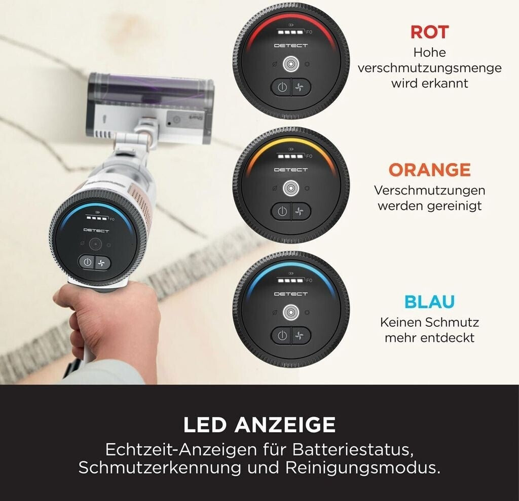 Shark Detect Clean & Empty Akku-Staubsauger, kraftvolle Saugkraft, Weiß IW3612EU