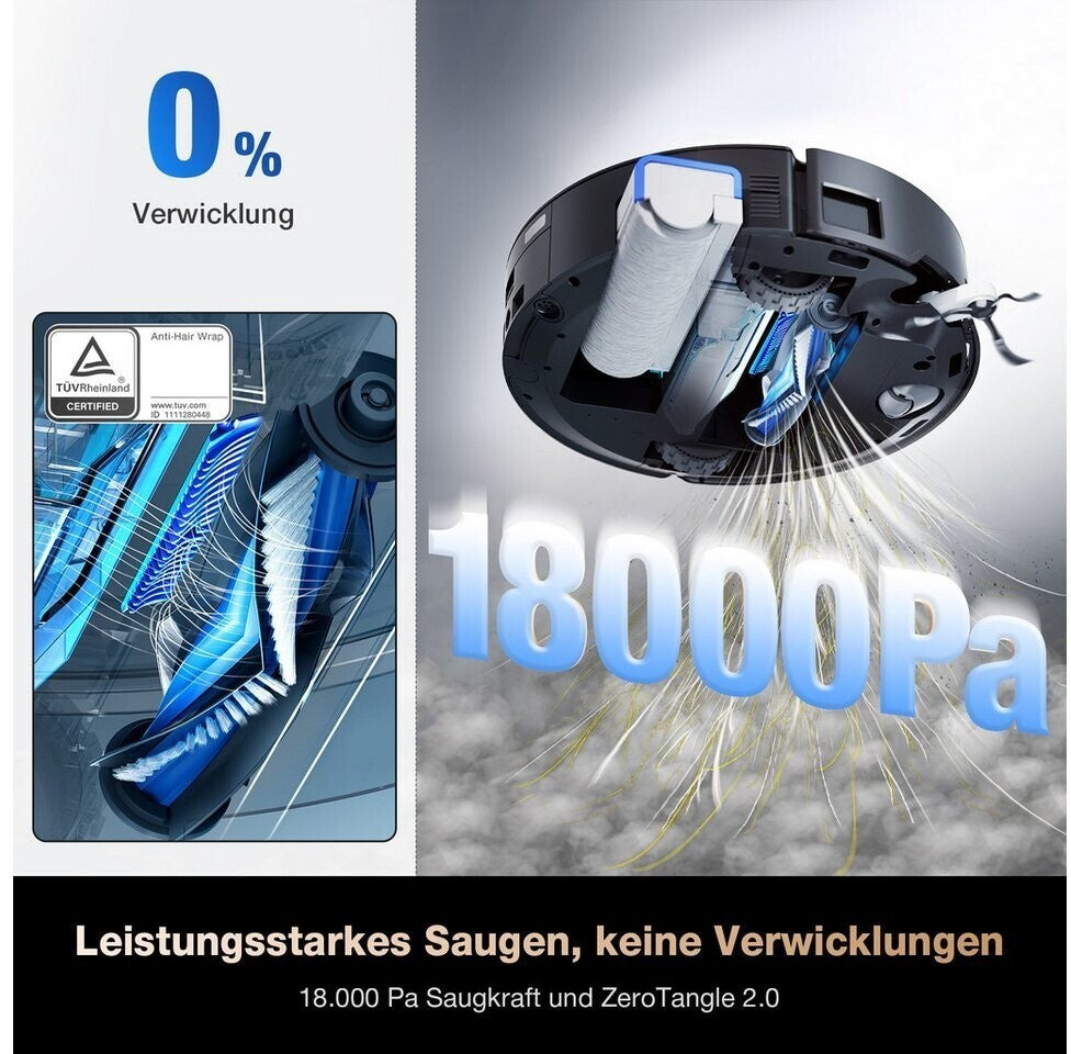 ECOVACS DEEBOT X8 PRO Omni Saugroboter mit Wischfunktion  18.000 Pa, 12-in-1