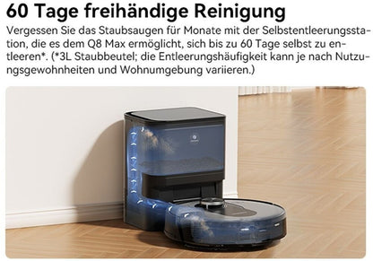 Proscenic Q8 Max Saugroboter mit Wischfunktion 6000Pa 200min Staubsauger Roboter