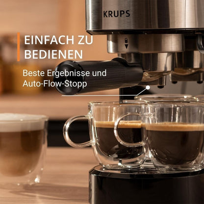 Krups Virtuoso Essential Espresso-Siebträgermaschine 15 bar Edelstahl XP441810
