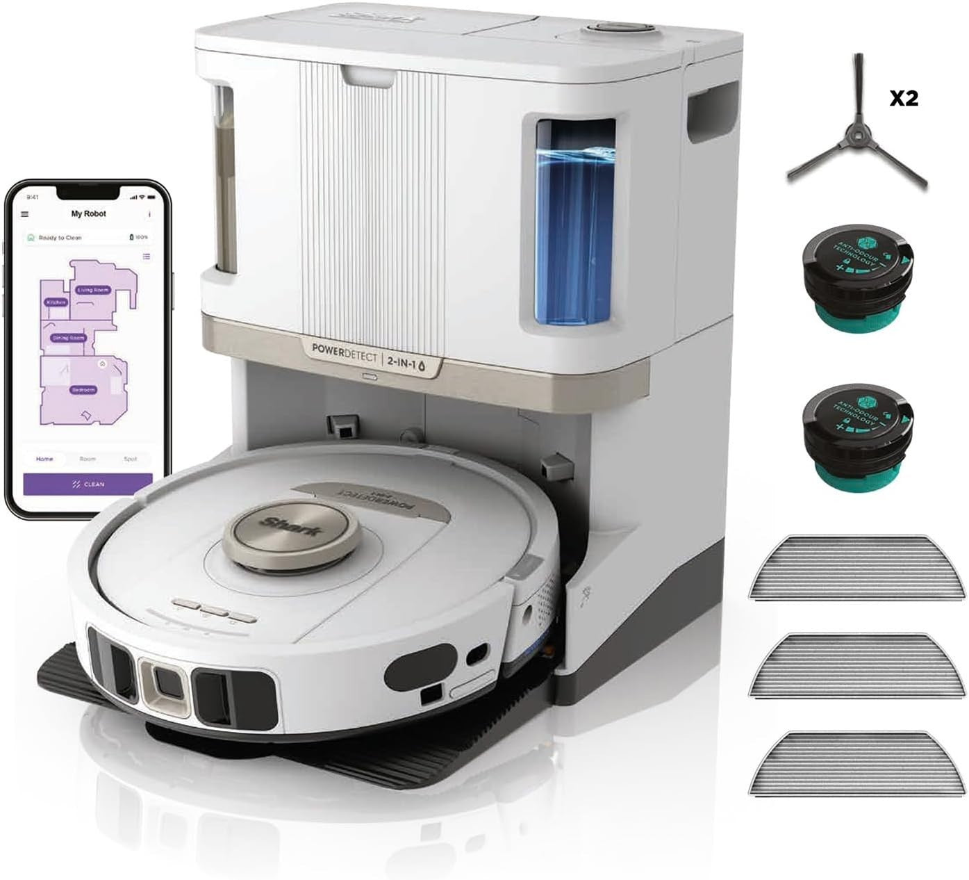 Shark PowerDetect 2-in-1-Saug- & Wischroboter, NeverTouch Pro AV2810ZEEUWH