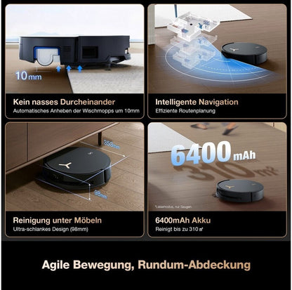 ECOVACS DEEBOT X8 PRO Omni Saugroboter mit Wischfunktion  18.000 Pa, 12-in-1