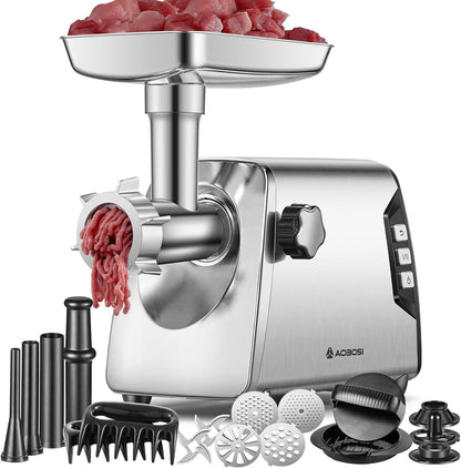 AAOBOSI Fleischwolf, 3 Geschwindigkeitsstufen Fleischwolf elektrisch 3000W