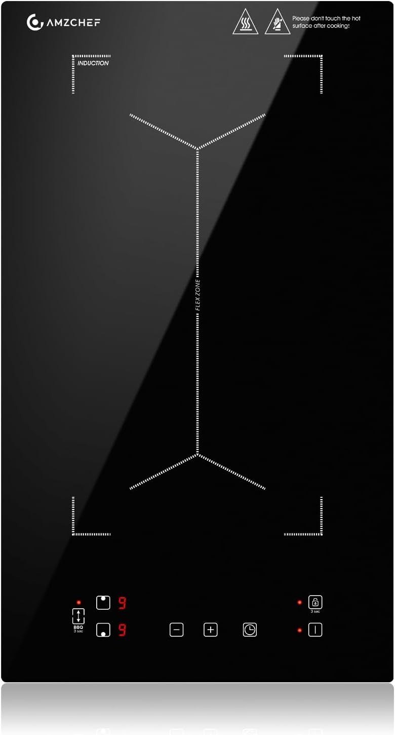 AMZCHEF Induktionskochplatte 2 Platten mit separaten Steuerelementen