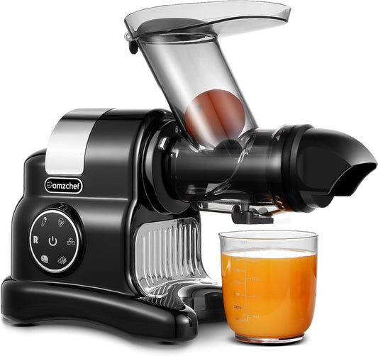 AMZCHEF Slow Juicer - 4 IN 1 Entsafter Fleischwolf - Entsafter Gemüse und Obst