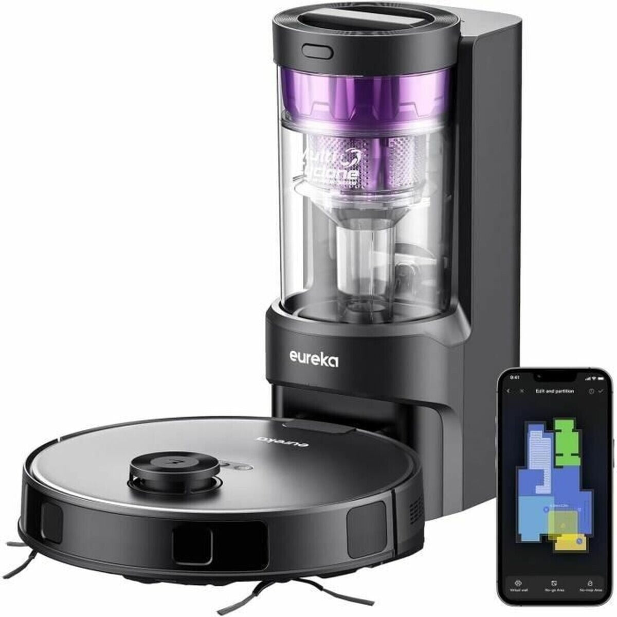 EUREKA E10s DE Saug- & Wischroboter + beutelloser Multi-Zyklon-Absaugstation