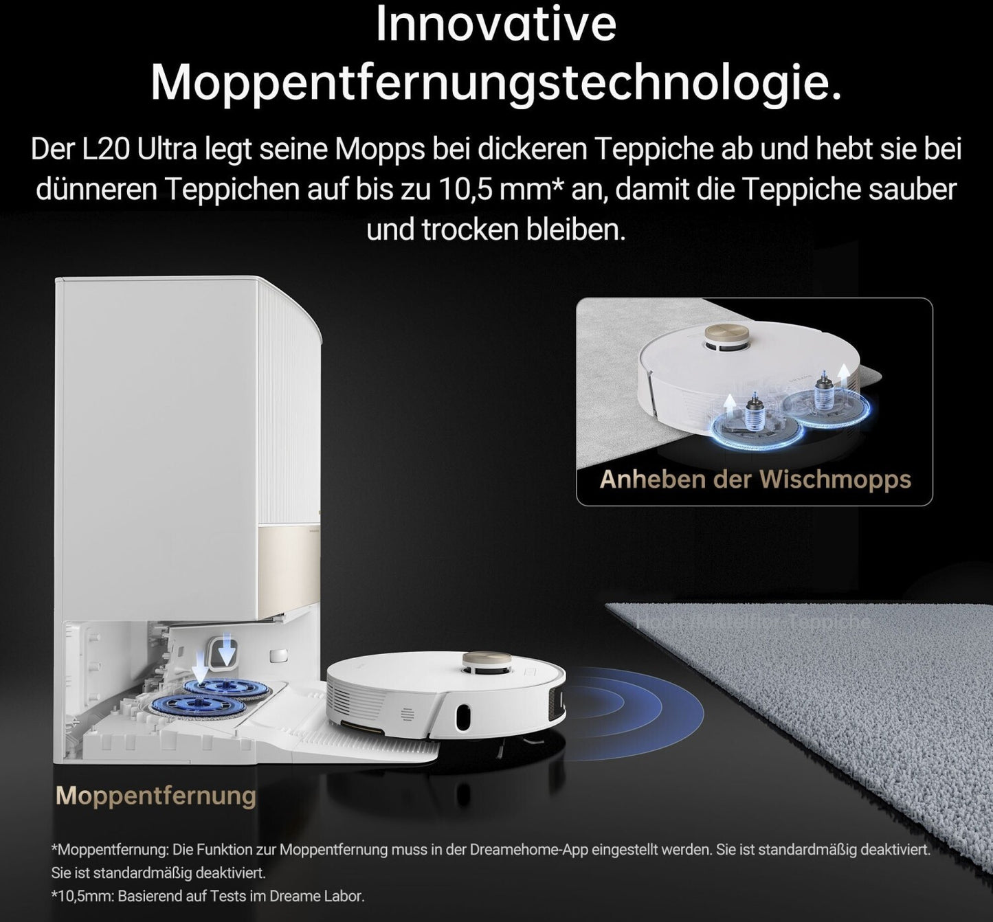 Dreame L20 Ultra Complete Saugroboter mit Wischfunktion kraftvolle Reinigung