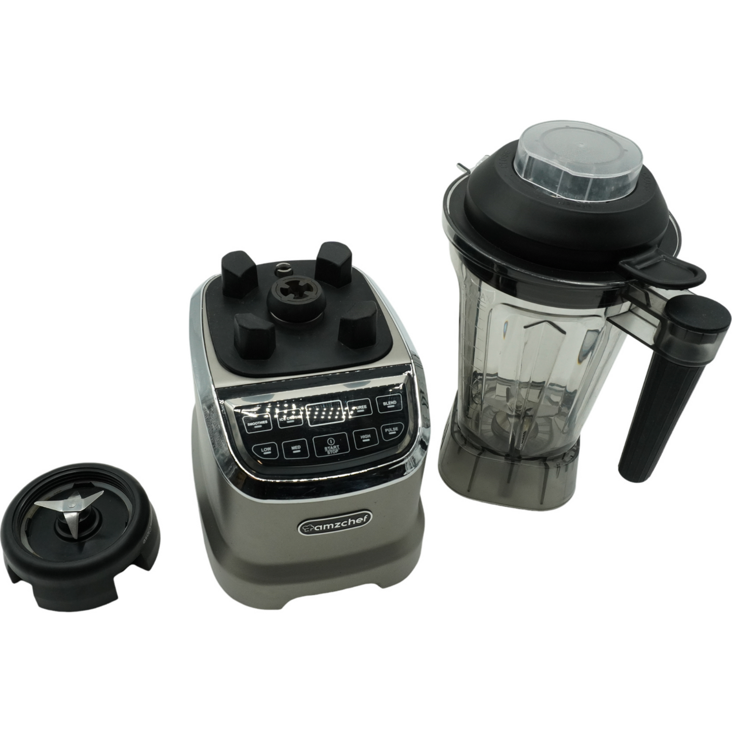 AMZCHEF 2 IN1 Mixer Hochleistungsmixer mit 1850-ml- und 600-ml-Behälter