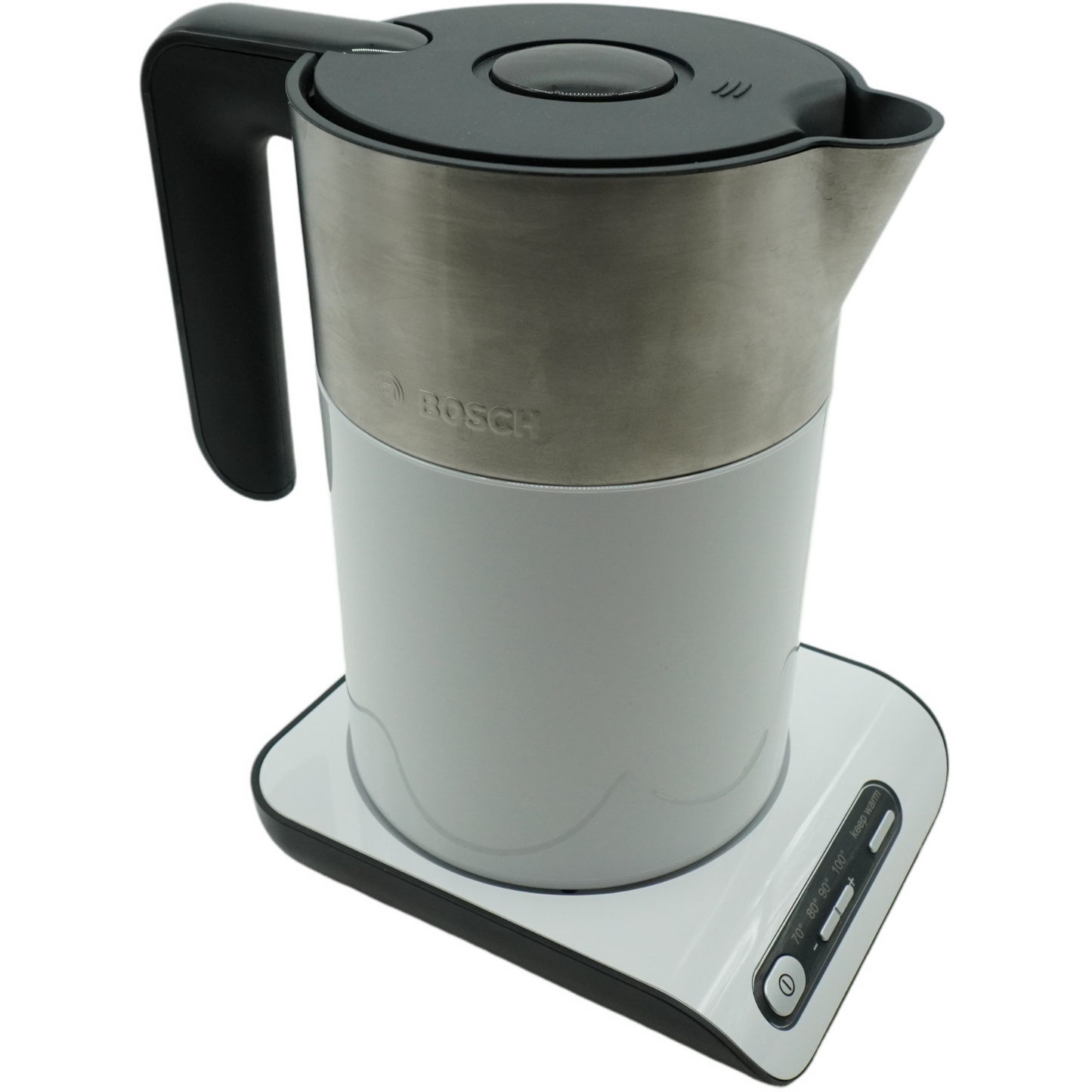 Bosch kabelloser Wasserkocher TWK8611P, Abschaltautomatik, 1,5L, 2400 Watt, weiß