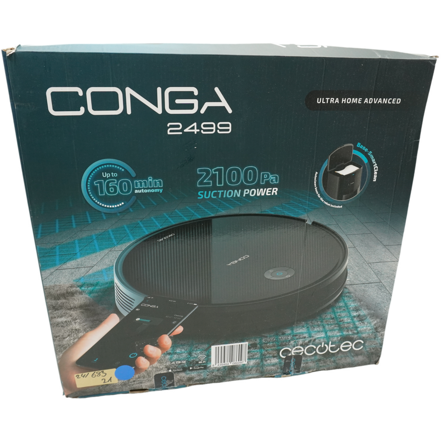 Cecotec Staubsaugerroboter mit Selbstentleerungsbasis Conga 2499 Ultra Home