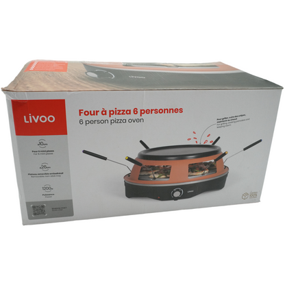 Livoo Mini-Pizzaofen 1200 W braun - DOC304 Raclette Pizzaofen