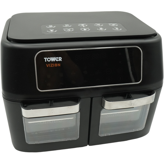 Tower T17102 Vortx Vizion Heißluftfritteuse Mit Zwei Kammern  11 L Schwarz