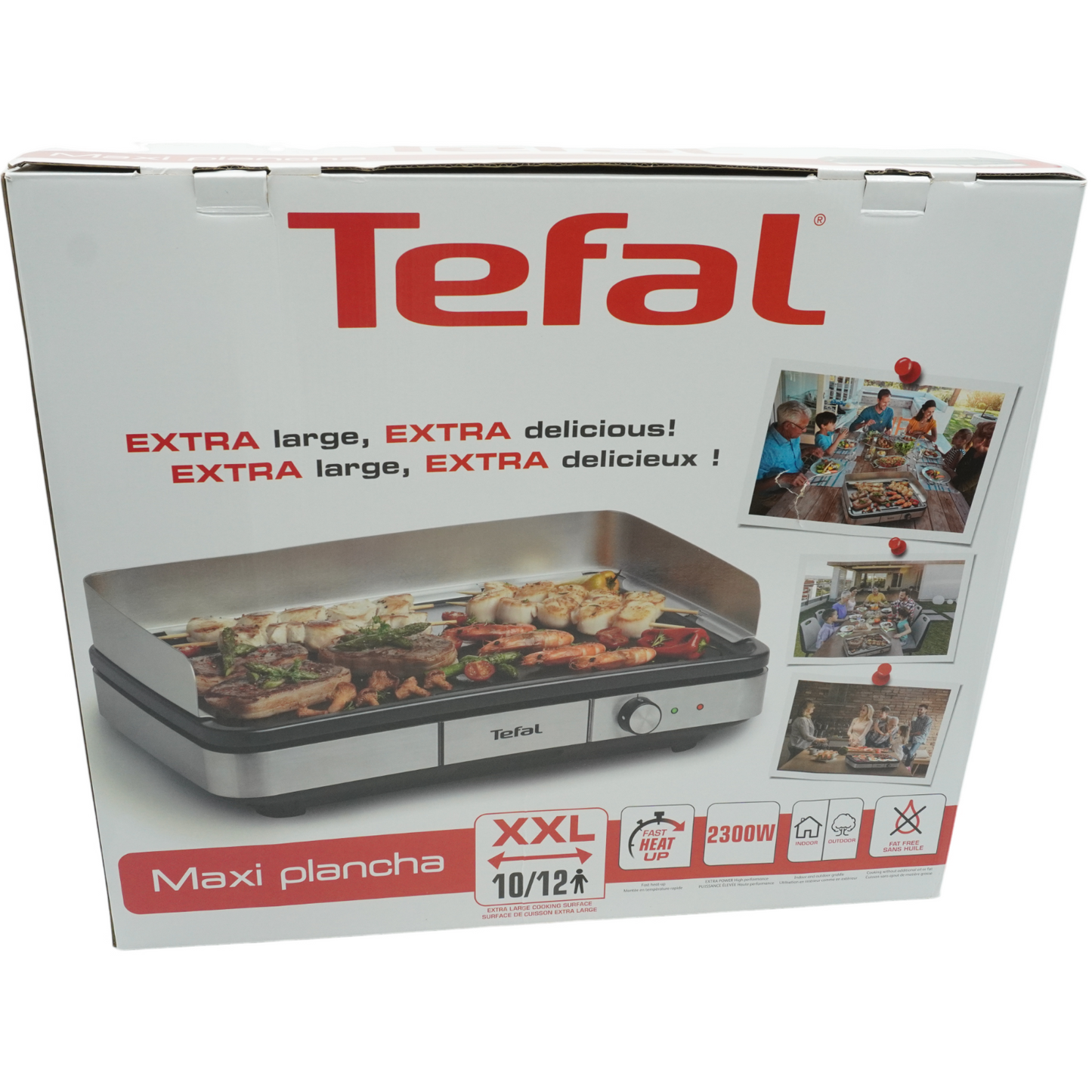 Tefal Maxi Plancha Elektro-Tischgrill CB690D, Extra groß, 2300W