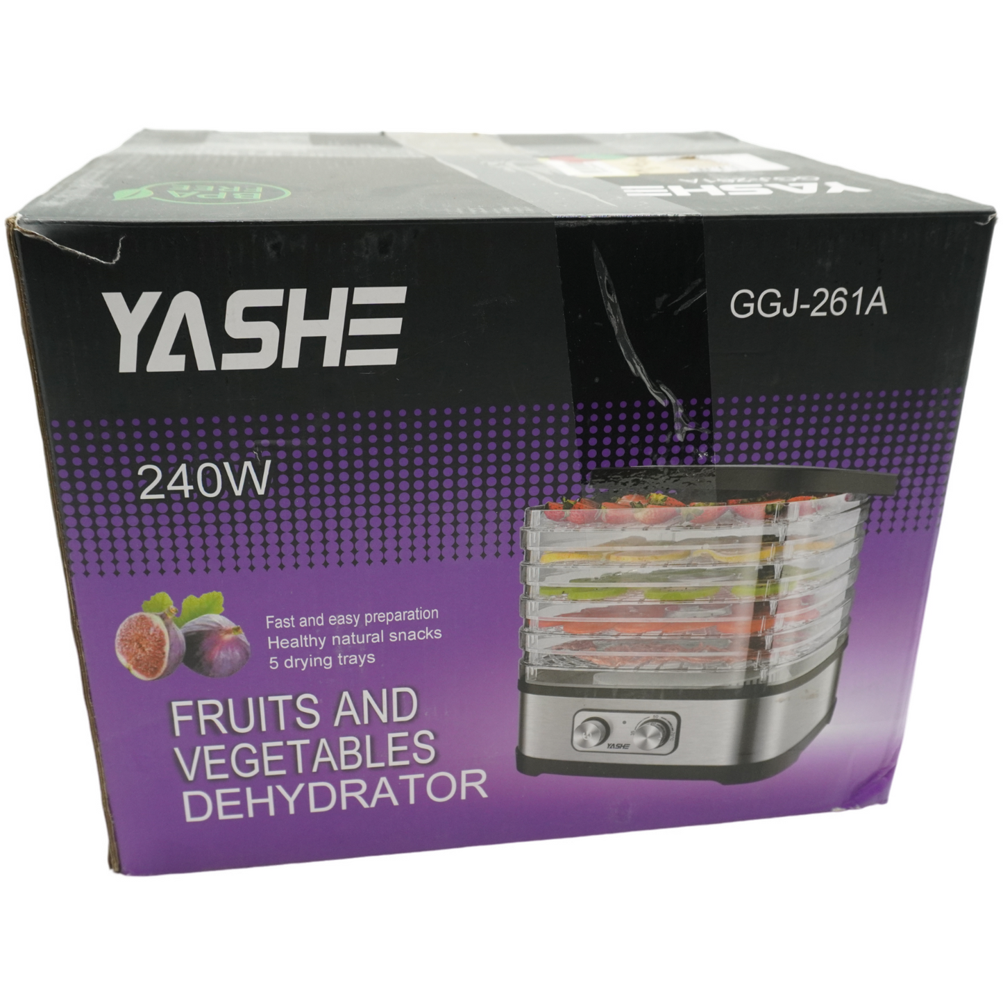 YASHE GGJ-261A Dörrautomat mit 5 höhenverstellbaren Tabletts, Temperaturregelung